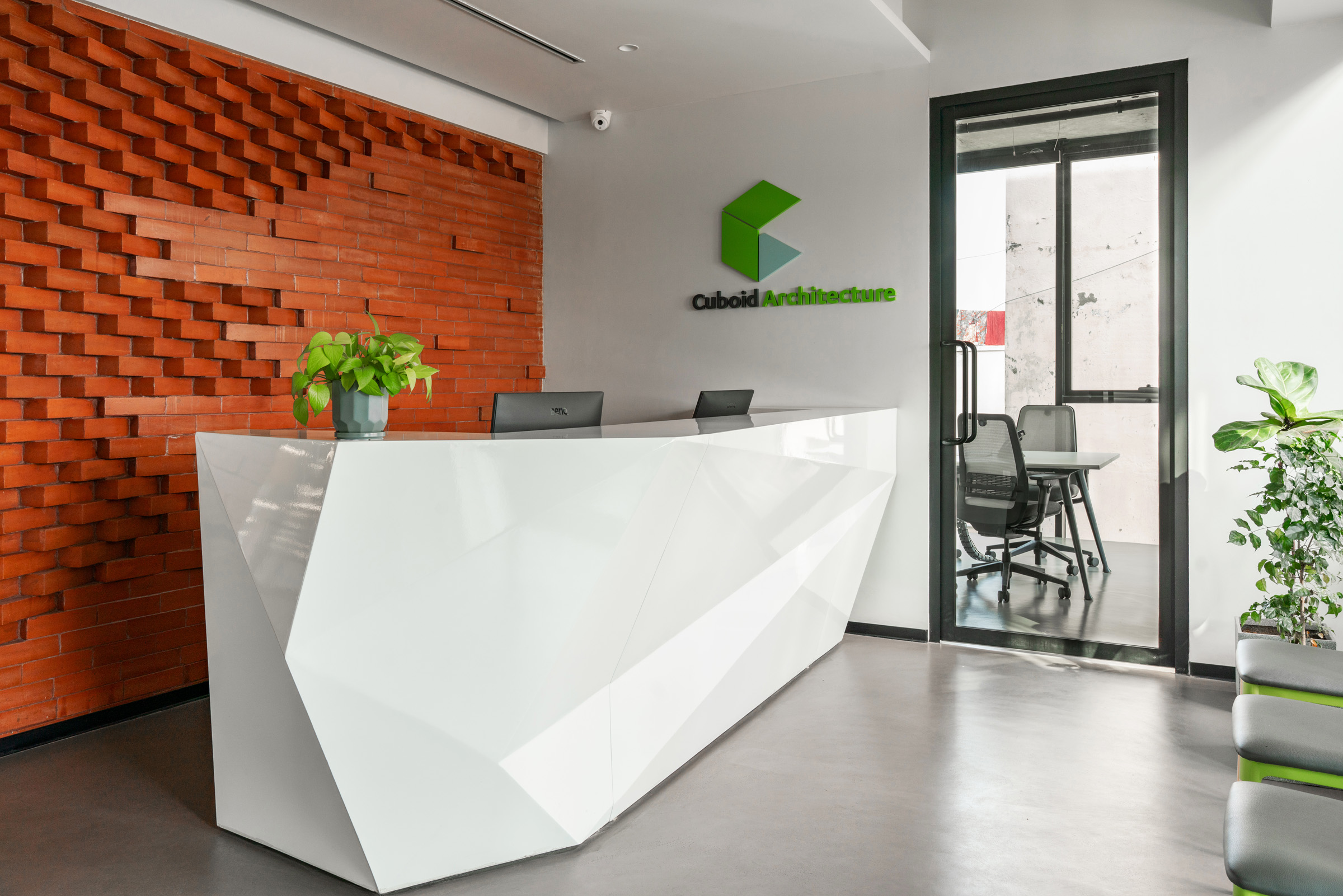 Reception desk and entrance area — Cuboid, Coimbatore