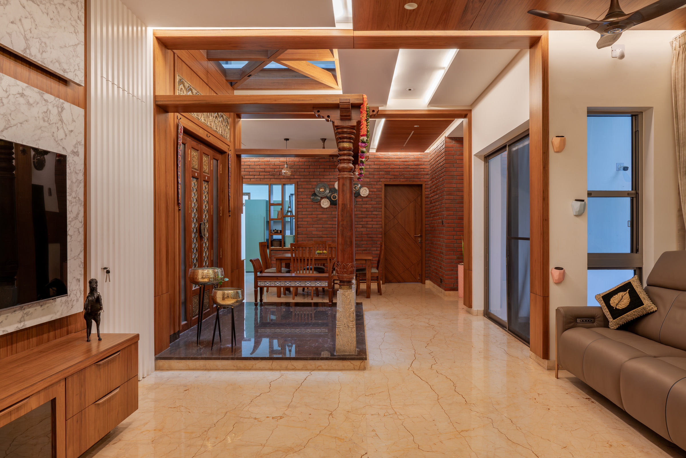 Dining area interior photography at The Garnet House Coimbatore
