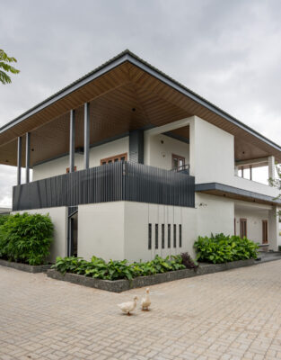 Exterior front architecture photography of Arc Human residence Tiruppur