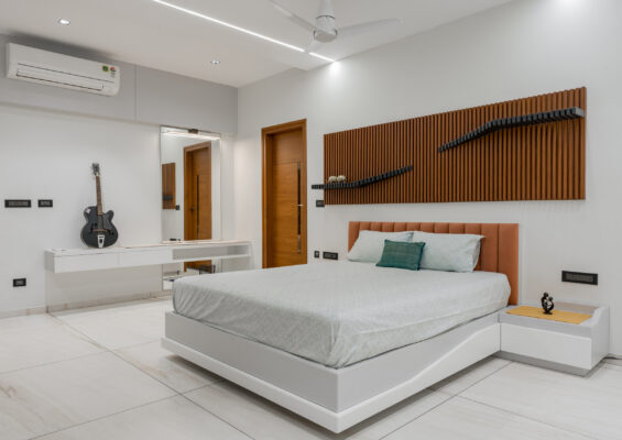 Master bedroom interior photography at Arc Human residence Tiruppur
