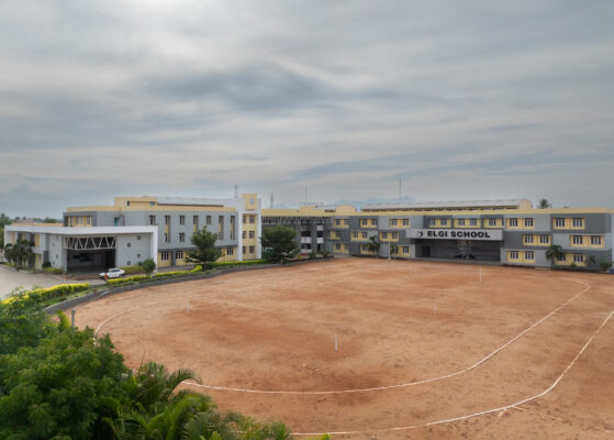 Aerial overview of Elgi School campus and grounds — Coimbatore