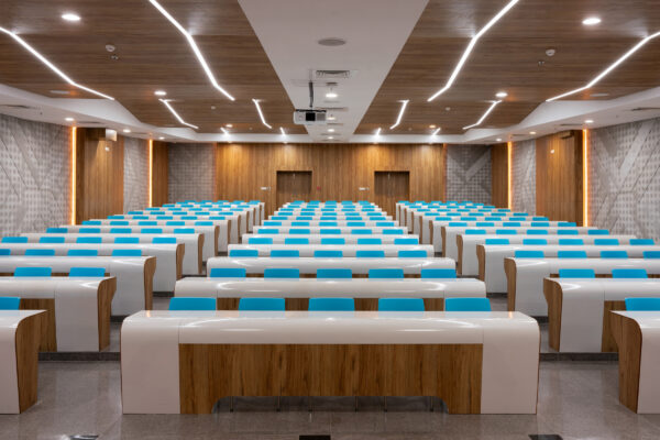 Hospital auditorium or conference hall interior — KMCH, Coimbatore