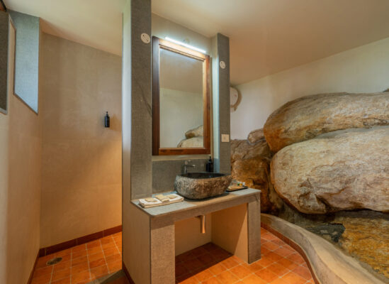 Guest room with attached bathroom detail — Mangohills Hotel, Yercaud