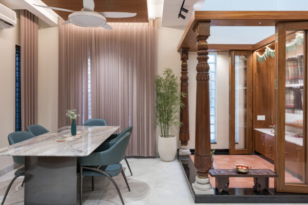 Dining area interior photography at Shri Kubera Vashini Pollachi